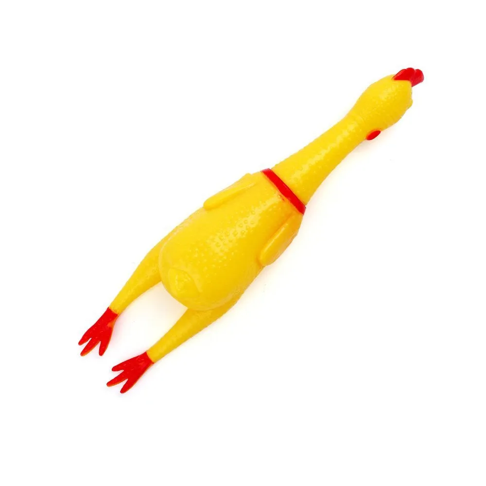12 PC Lot Shrilling Rubber Chicken Fun Pet Dog Chew Squeeze Screaming Toy 12"