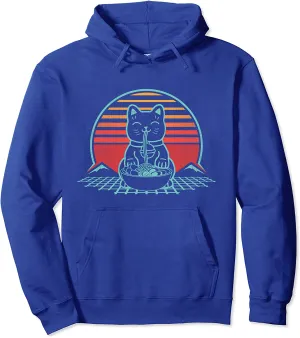 Anime Ramen Cat Retro Japanese Noodles Aesthetic Kawaii Gift Pullover Hoodie