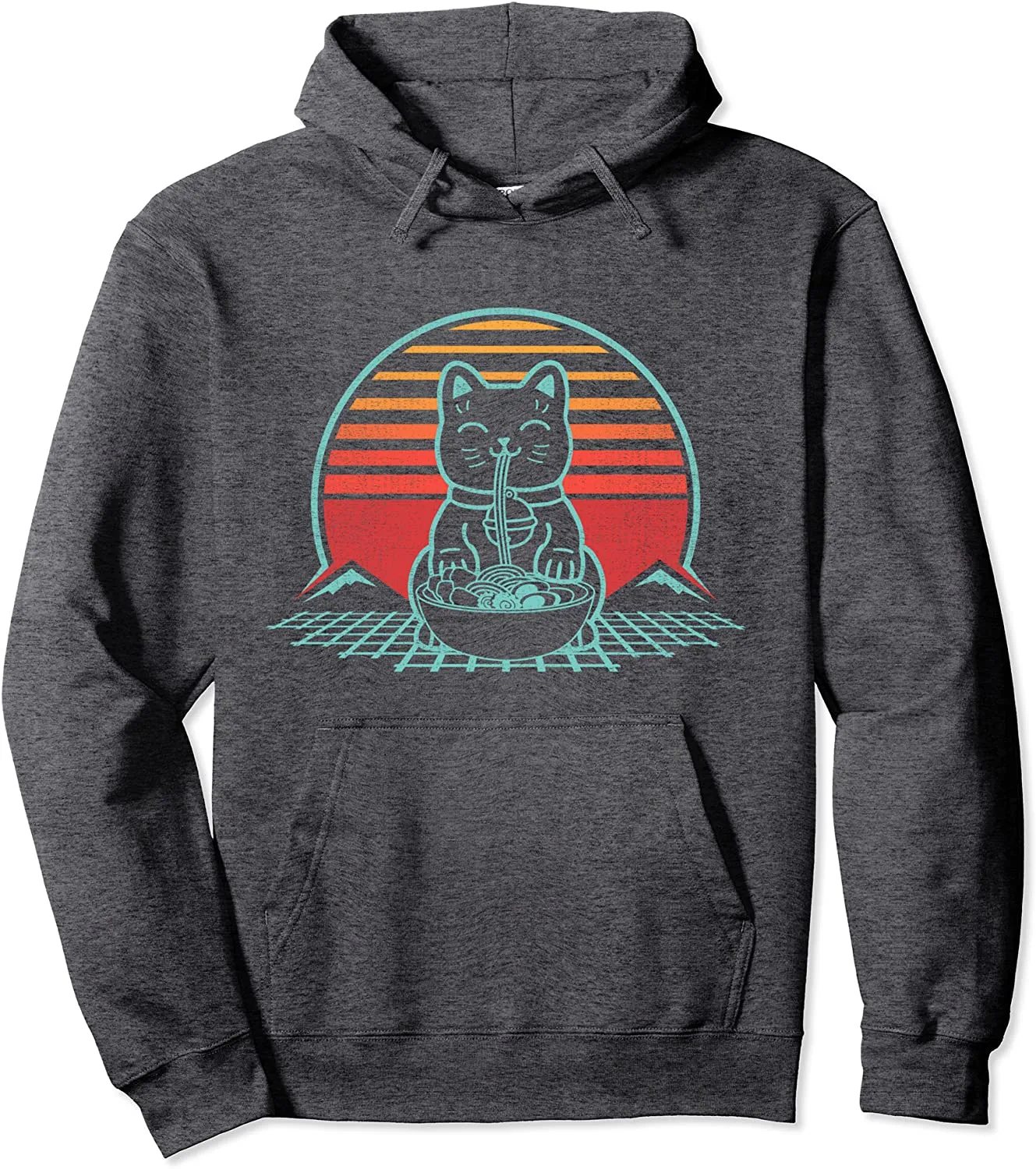 Anime Ramen Cat Retro Japanese Noodles Aesthetic Kawaii Gift Pullover Hoodie