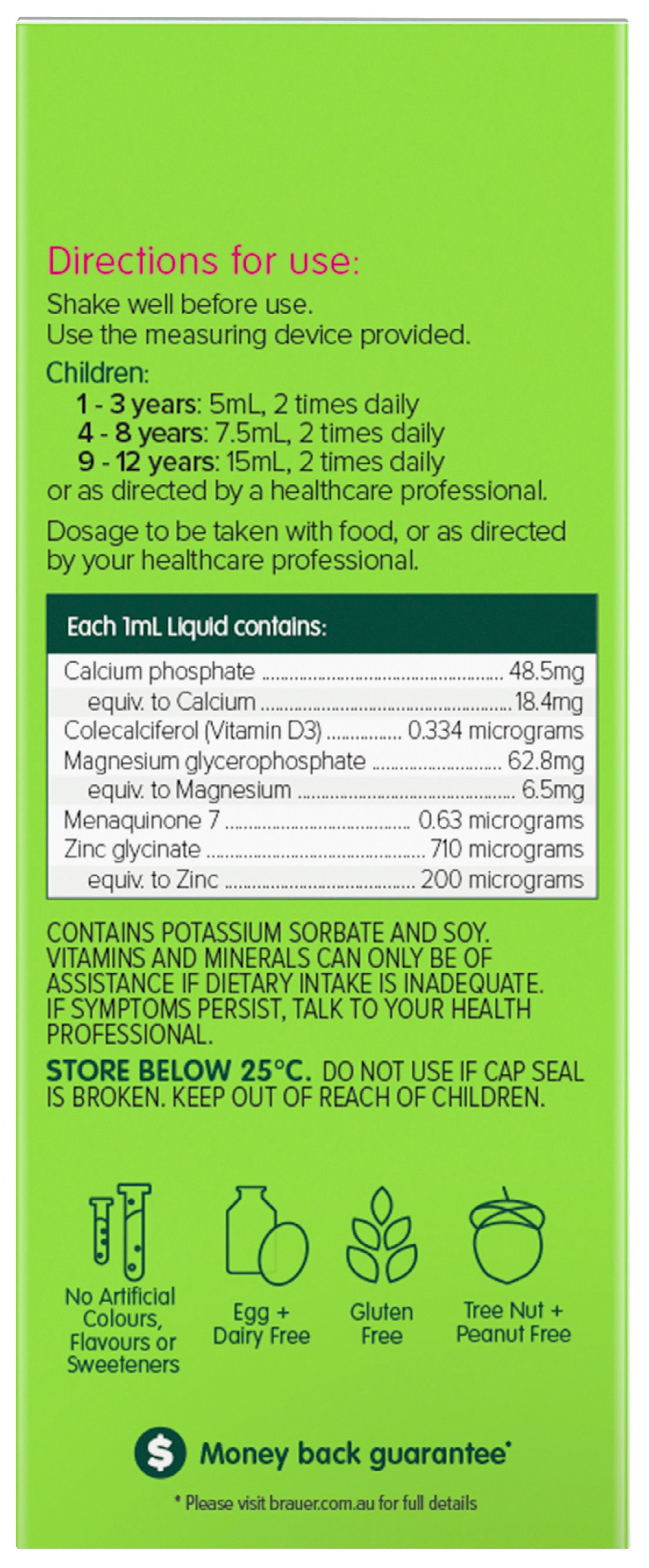 Brauer Baby And Kids Liquid Calcium Magnesium Zinc