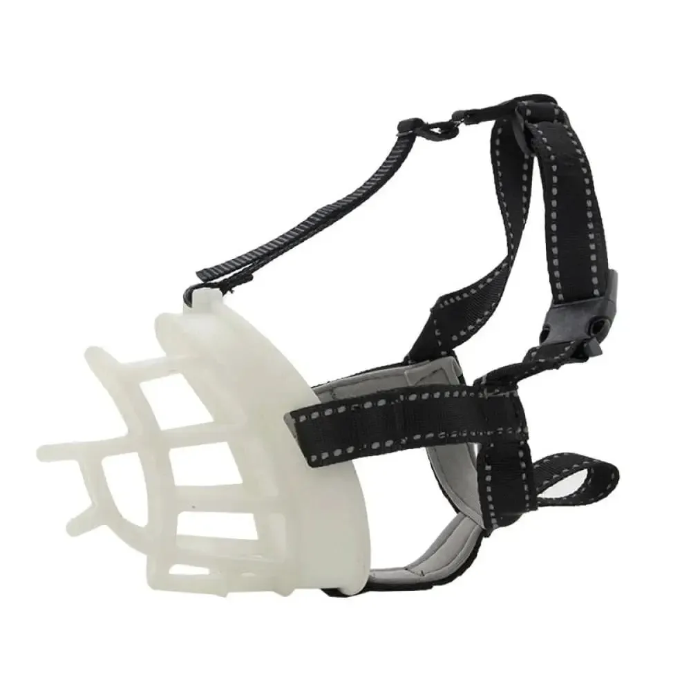 Breathable Adjustable Reflective Pet Mouth Cover Muzzle for Aggressive Dogs to Stop Biting
