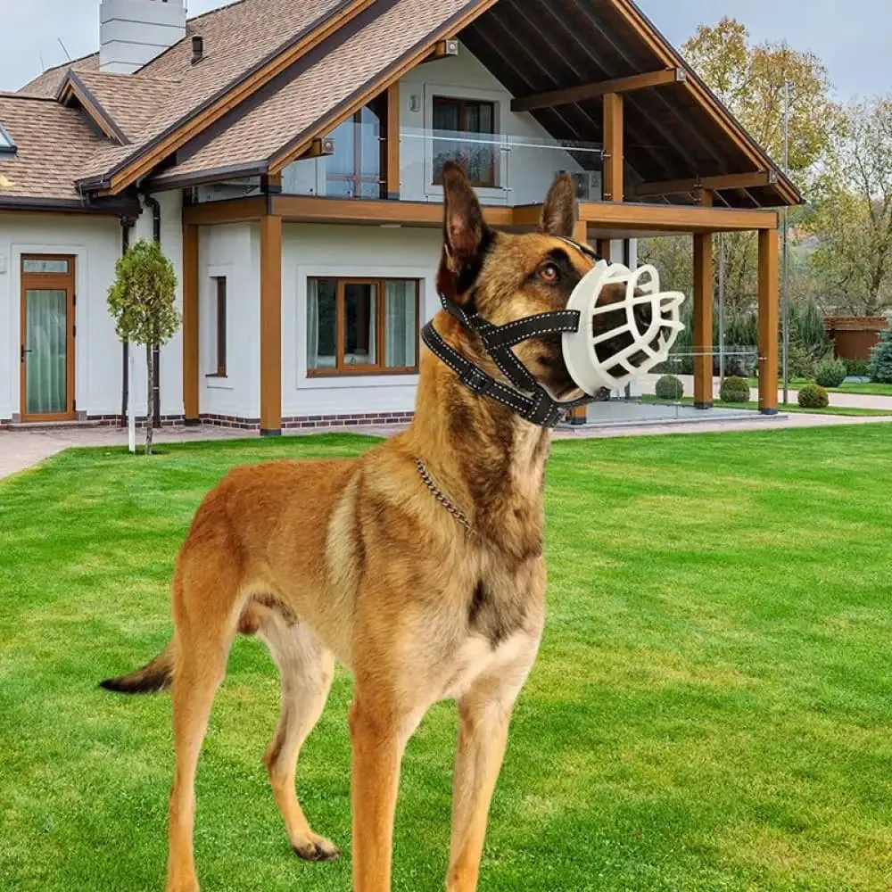 Breathable Adjustable Reflective Pet Mouth Cover Muzzle for Aggressive Dogs to Stop Biting