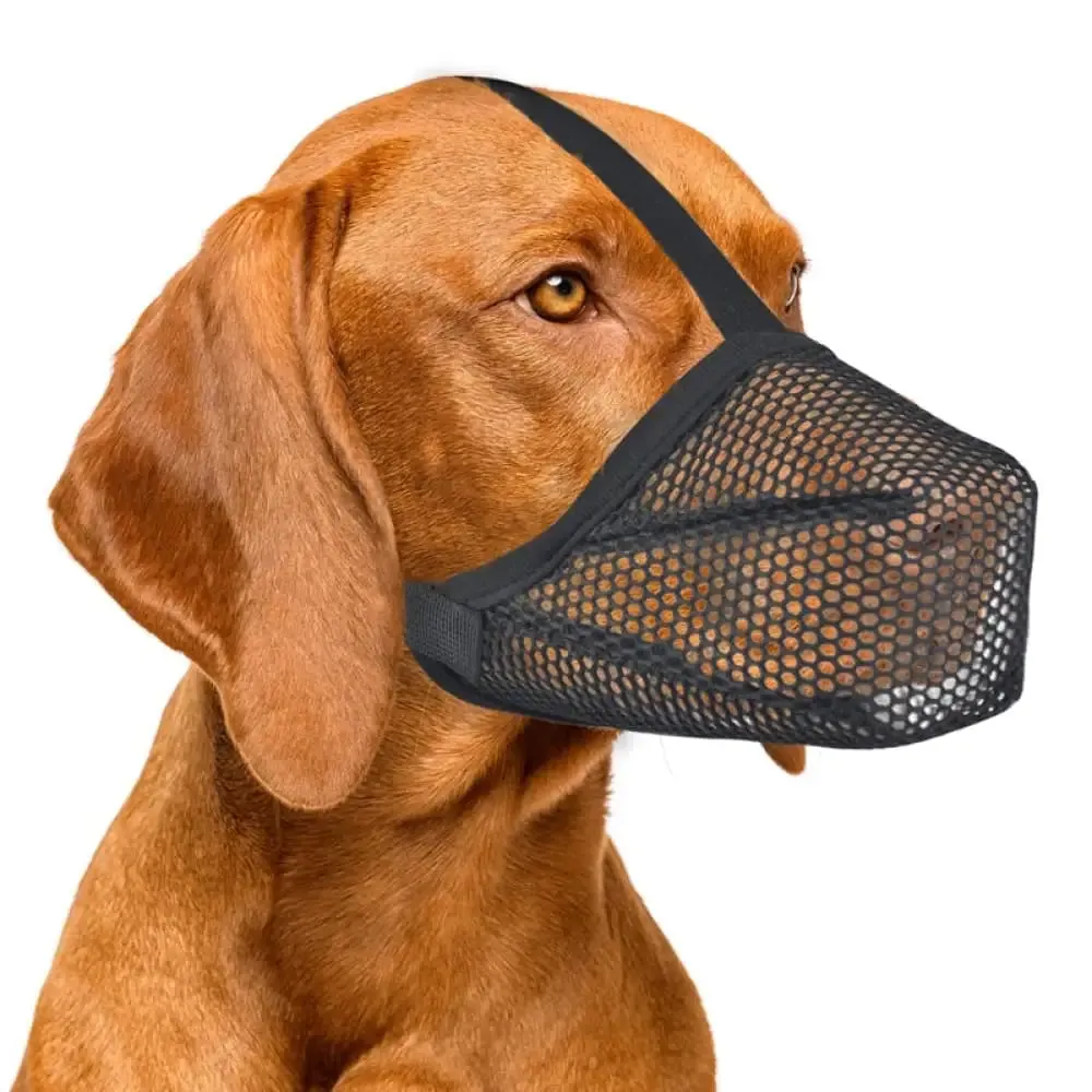 Breathable Mesh Soft Muzzle Pet Mouth Cover for Dog to Prevent Biting Chewing