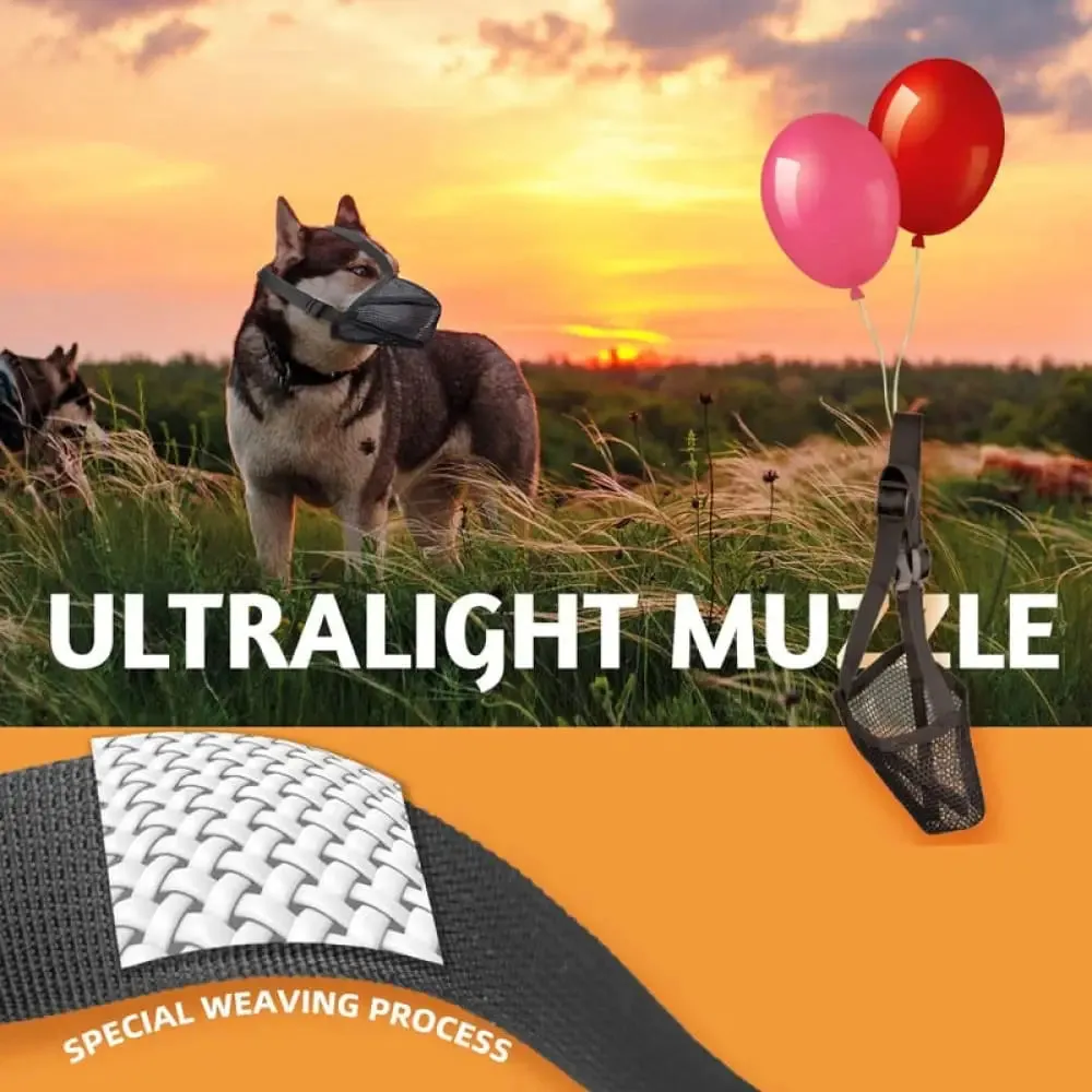 Breathable Mesh Soft Muzzle Pet Mouth Cover for Dog to Prevent Biting Chewing