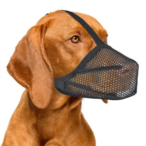 Breathable Mesh Soft Muzzle Pet Mouth Cover for Dog to Prevent Biting Chewing