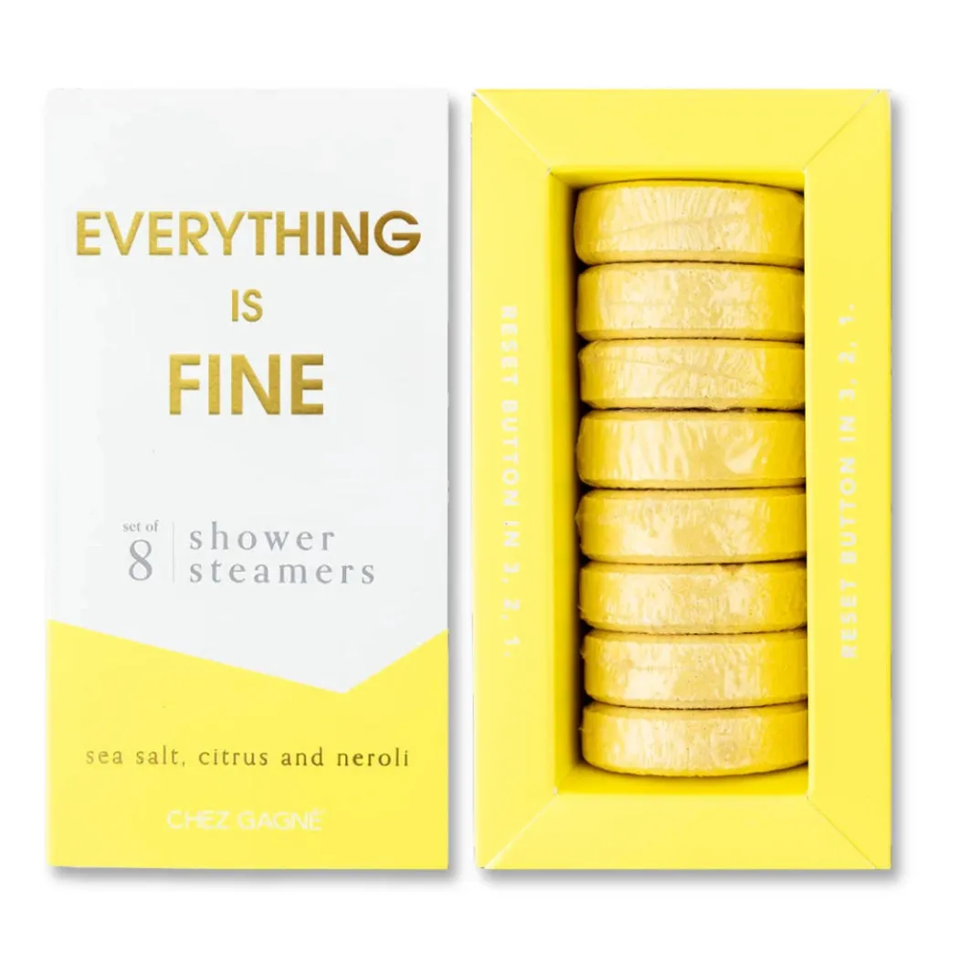 Everything Is Fine Shower Steamers - Sea Salt, Citrus & Neroli - Set of 8 Tabs