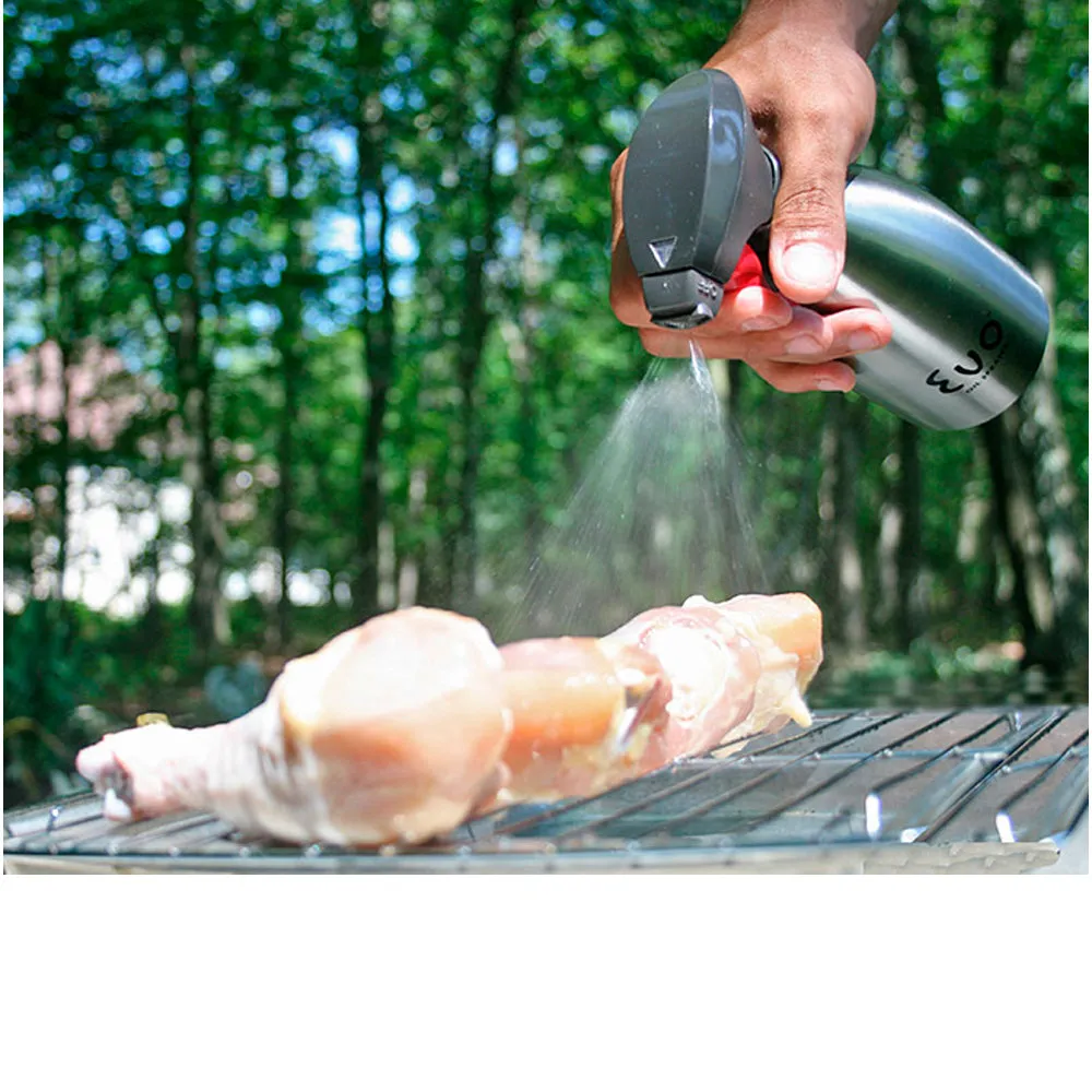 Evo Oil Stainless Steel Trigger Sprayer Bottle Cooking BBQ Kitchen 16 Oz Sprayer