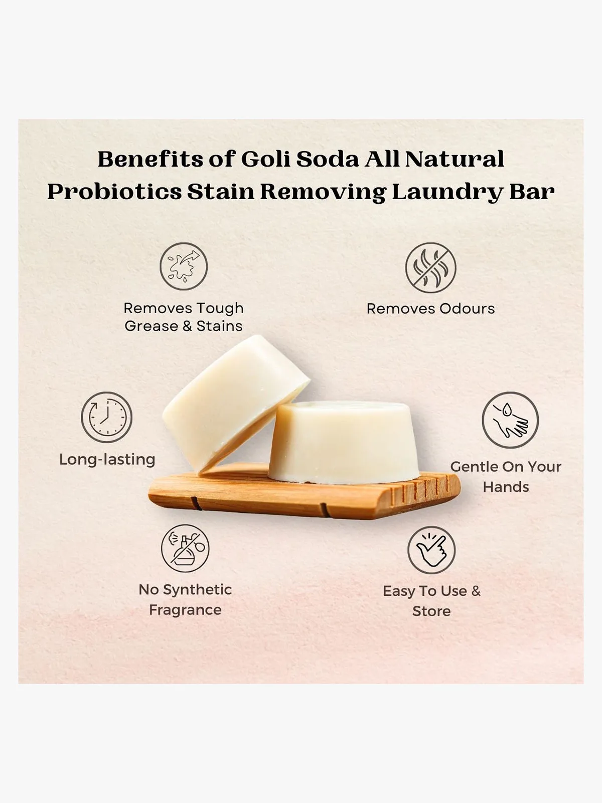 Goli Soda All Natural Probiotics Stain Removing Laundry Bar