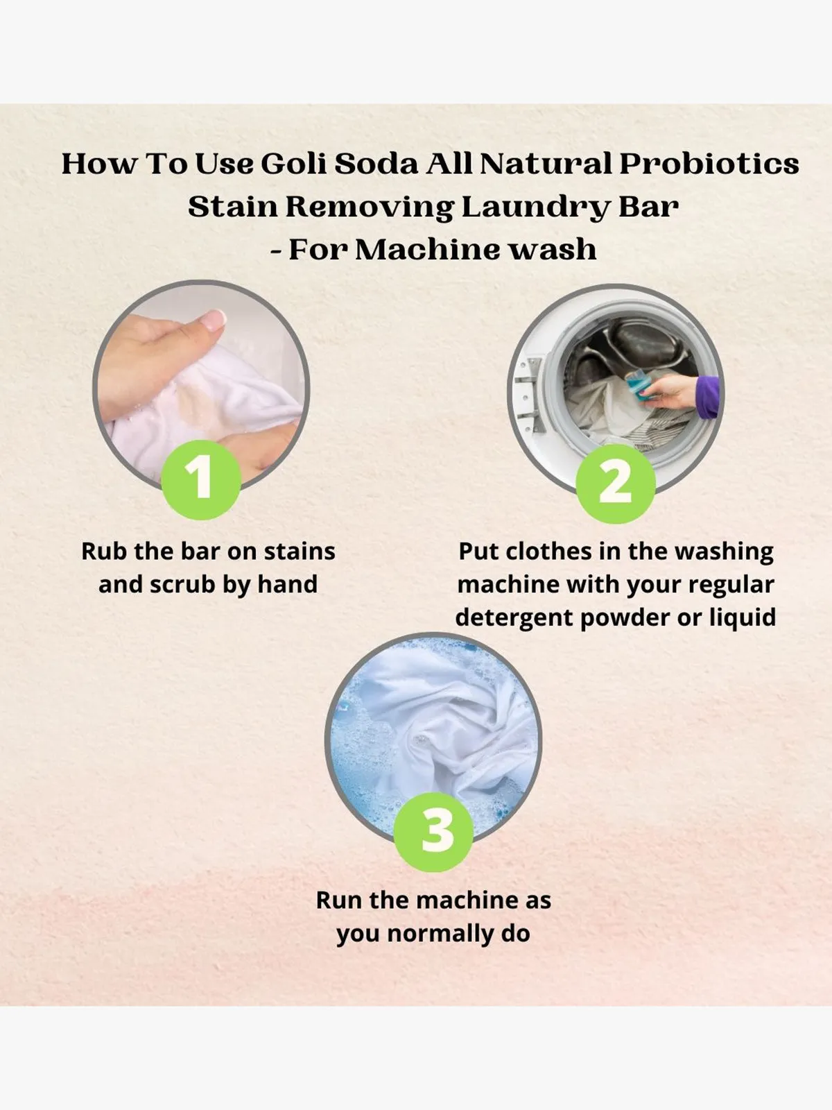 Goli Soda All Natural Probiotics Stain Removing Laundry Bar