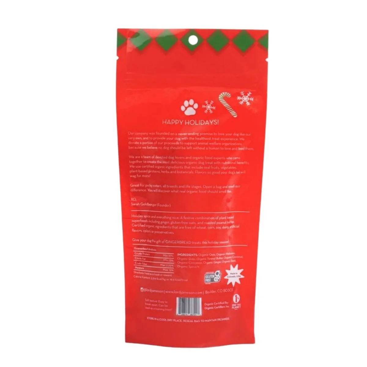 Lord Jameson Gingerbread Organic Soft & Chewy Dog Treats 6oz