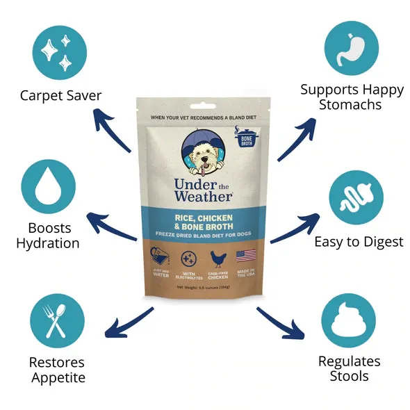 Under the Weather Freeze Dried Bland Diet for Dogs - Rice, Chicken & Bone Broth 6.5oz