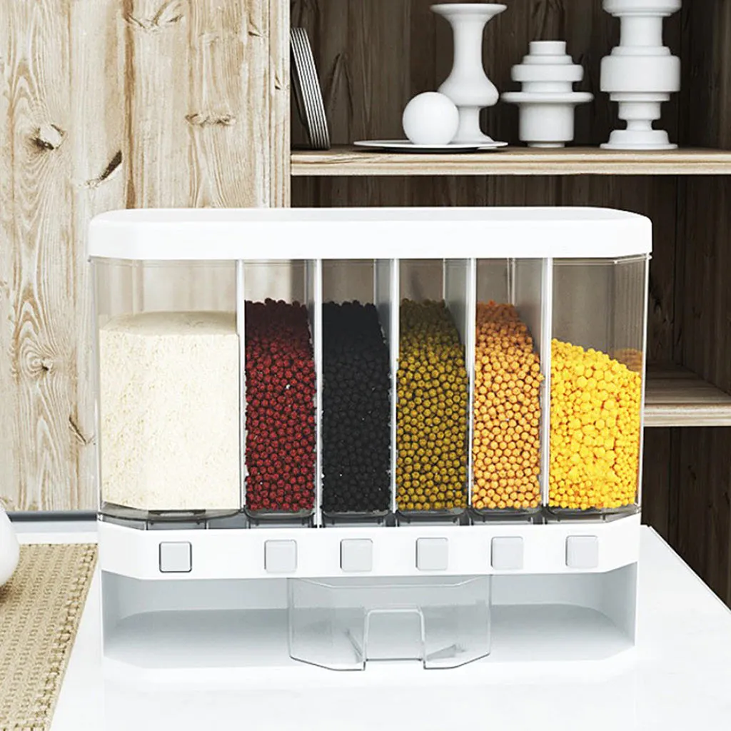 Wall-Mounted Cereals Dispenser Press Grain Storage Tank