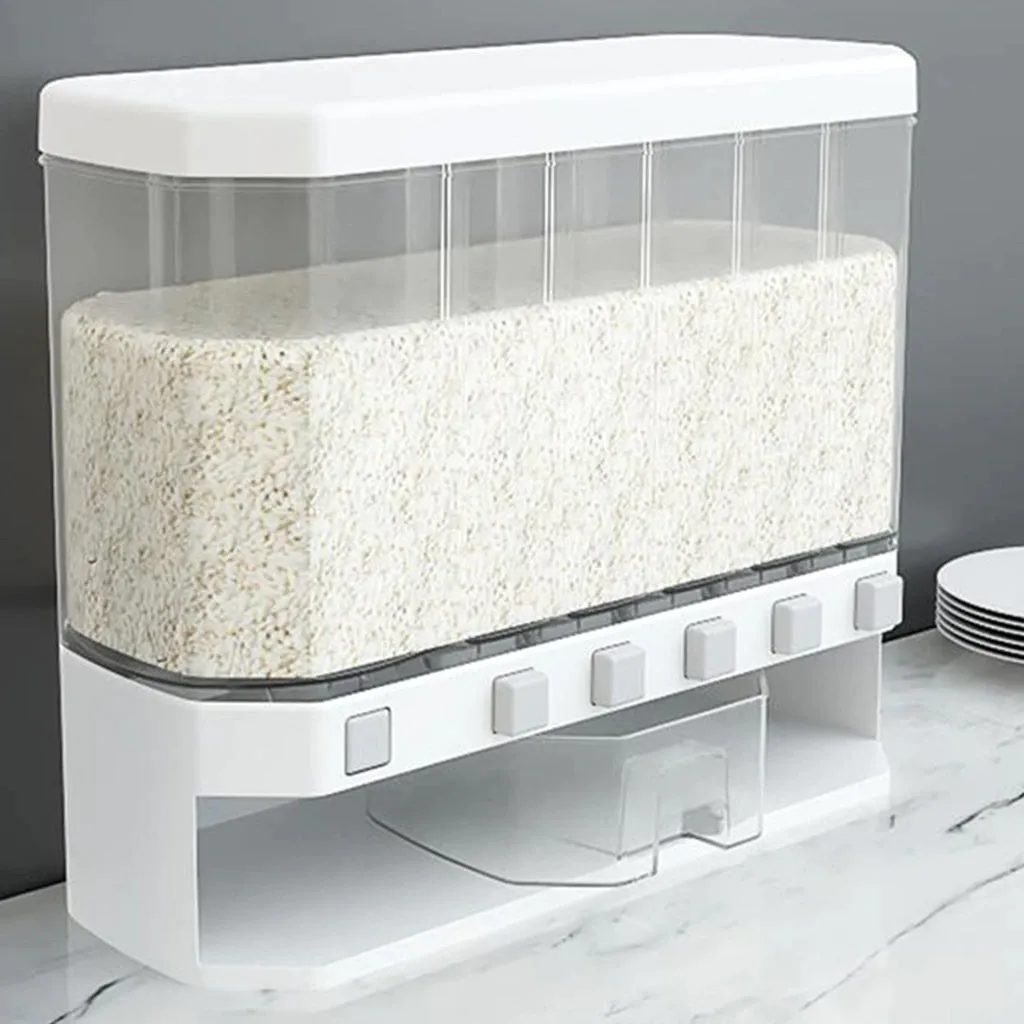 Wall-Mounted Cereals Dispenser Press Grain Storage Tank