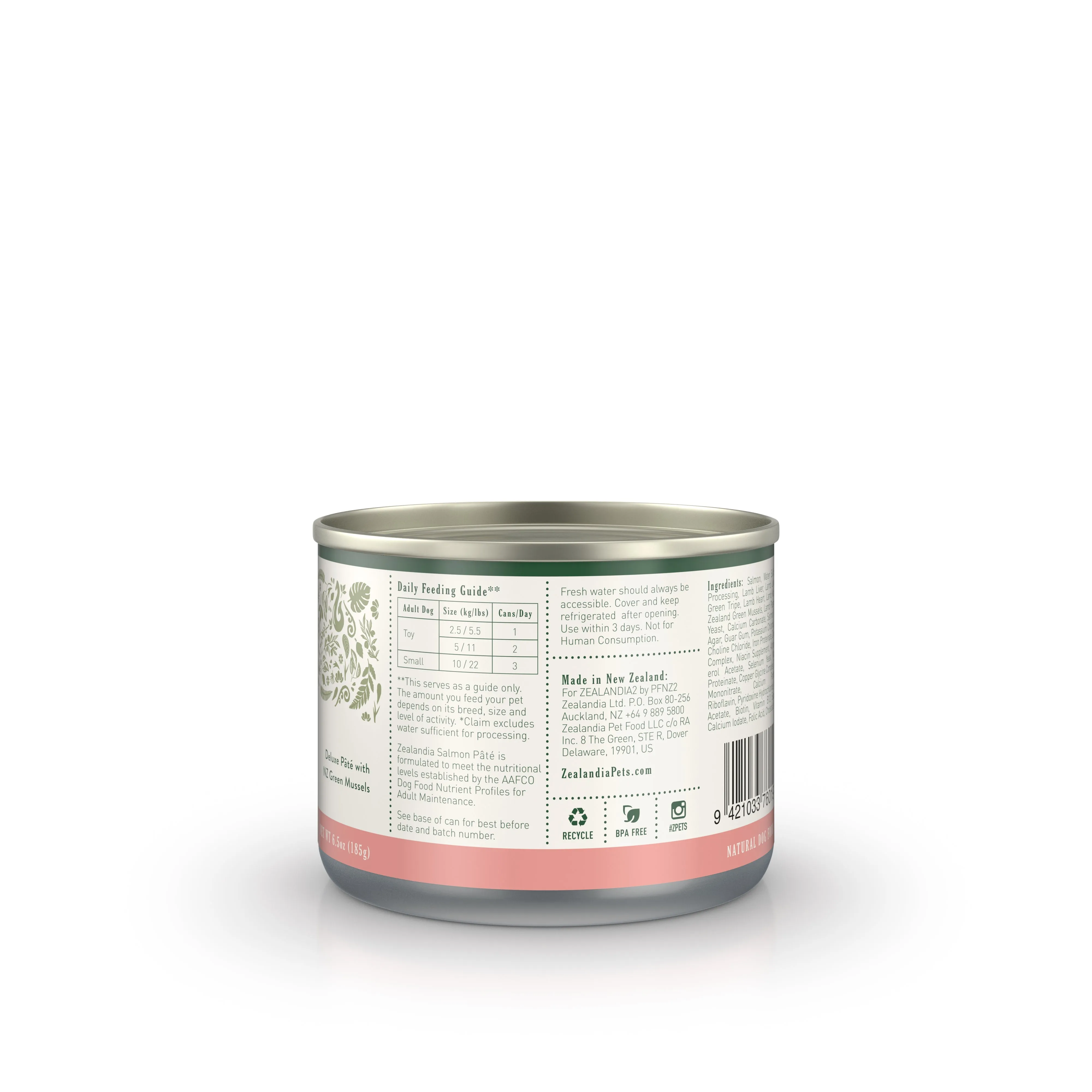 Zealandia Salmon Pate Wet Dog Food 185g x 24***